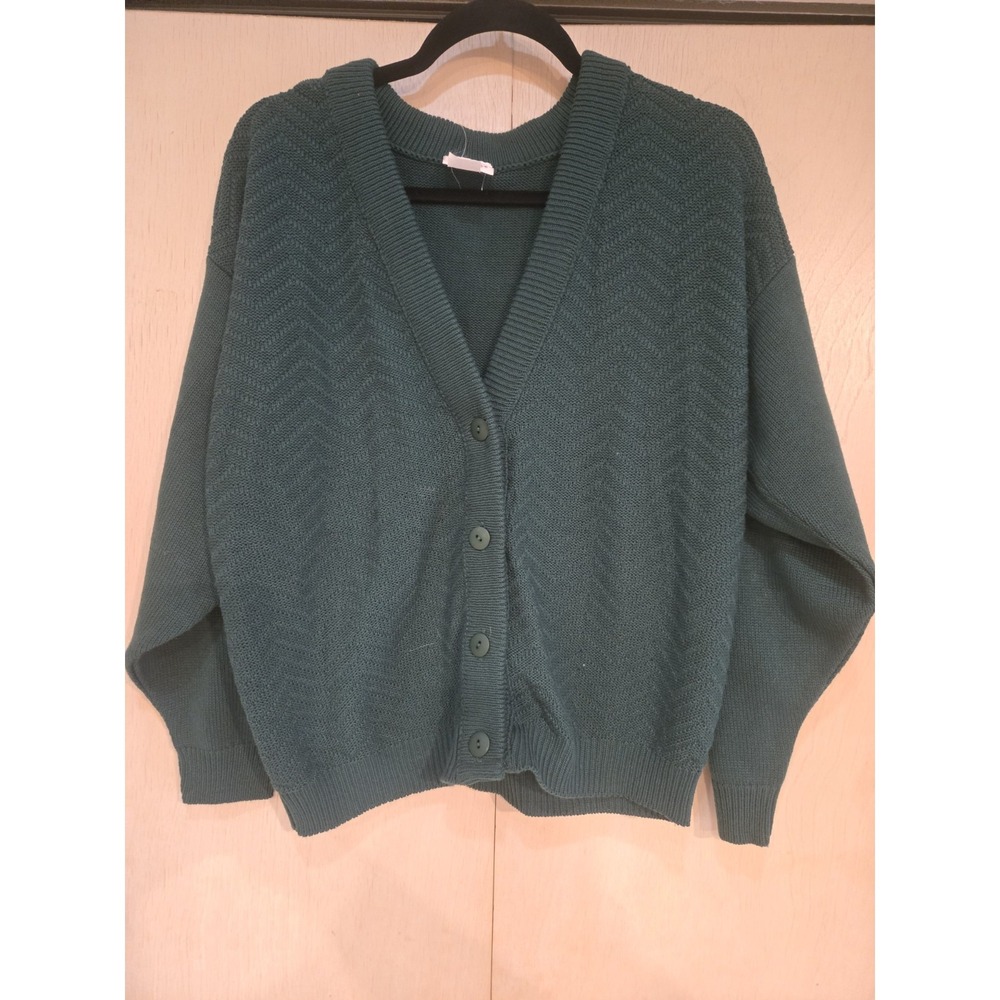 Vintage Huntington Ridge Cardigan Sweater Made In USA Green NWT Medium